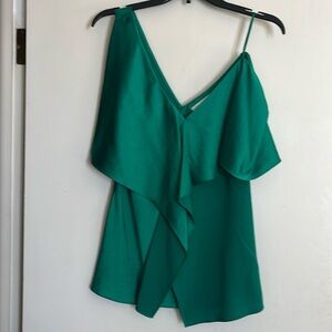 Green silk cami